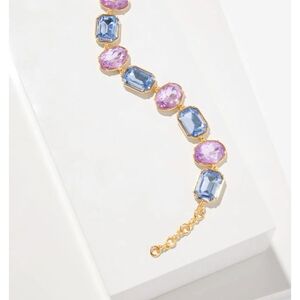 Talbots Gold-Tone Bracelet with Lavender and Lilac Stones